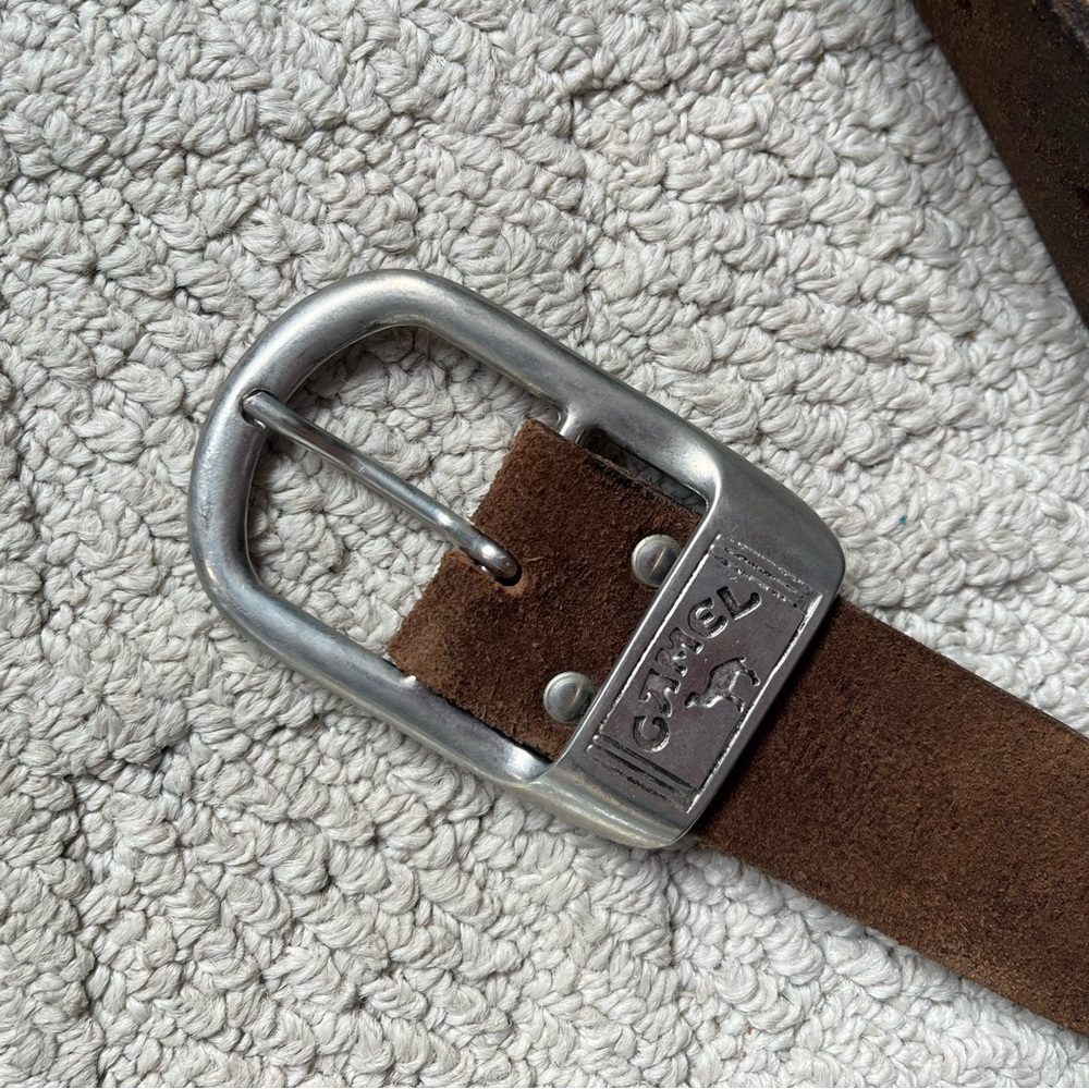 Vintage Camel Cigs Brown Suede Belt